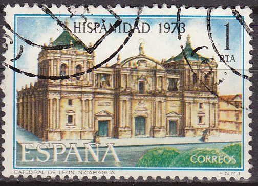 z vendido España 1973 2154 Sello º Hispanidad. Nicaragua Catedral de León Timbre Espagne Spain Spagna Espana Spanje Spanien 